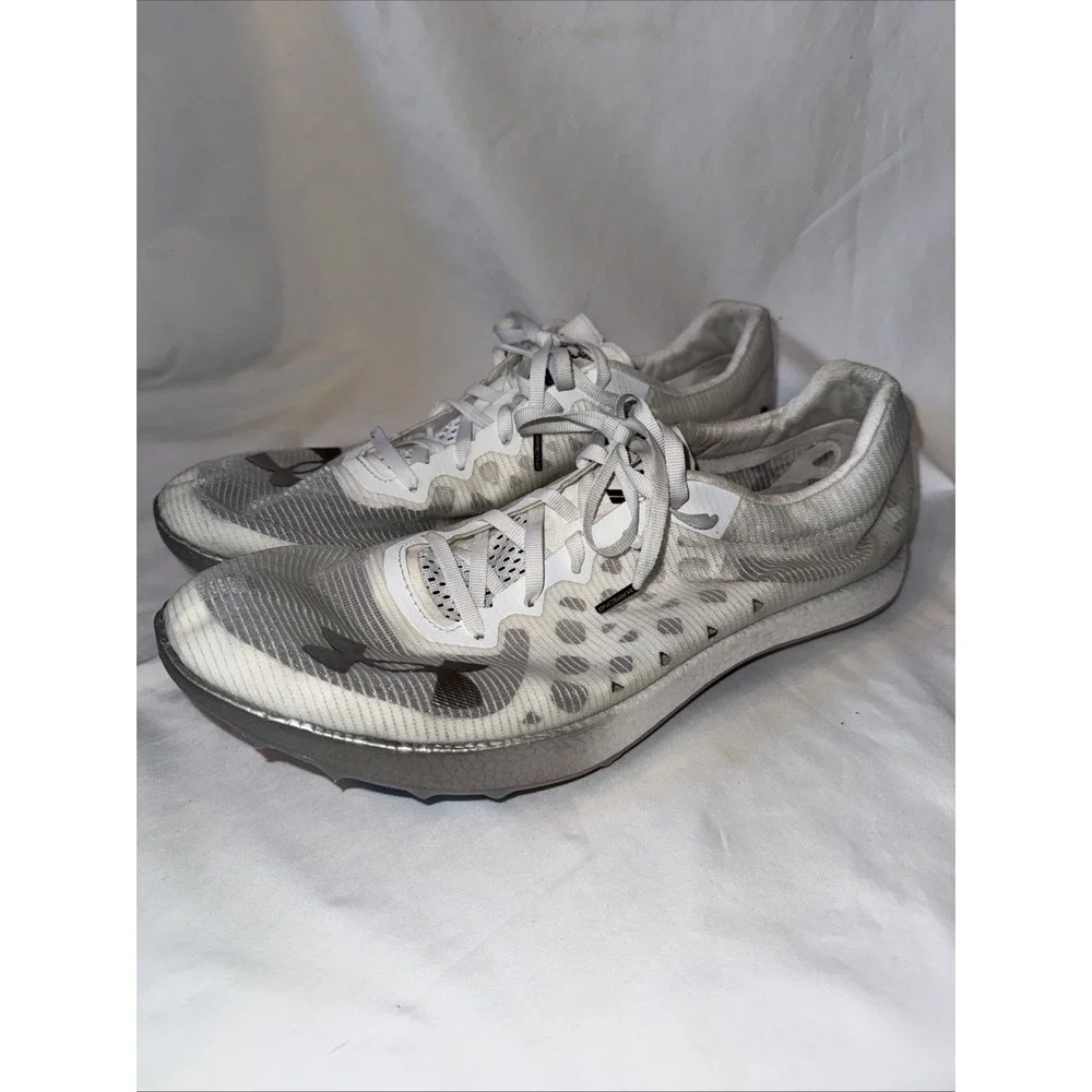 Under Armour Track & Field Spikes Mens Size 11 Shakedown Elite White 3027568-100